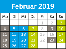 WESTspartage Kalender