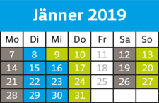 WESTspartage Kalender