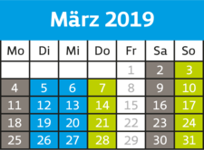 WESTspartage Kalender