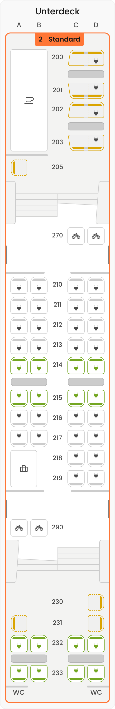 Sitzplan Wagen 12 Oberdeck