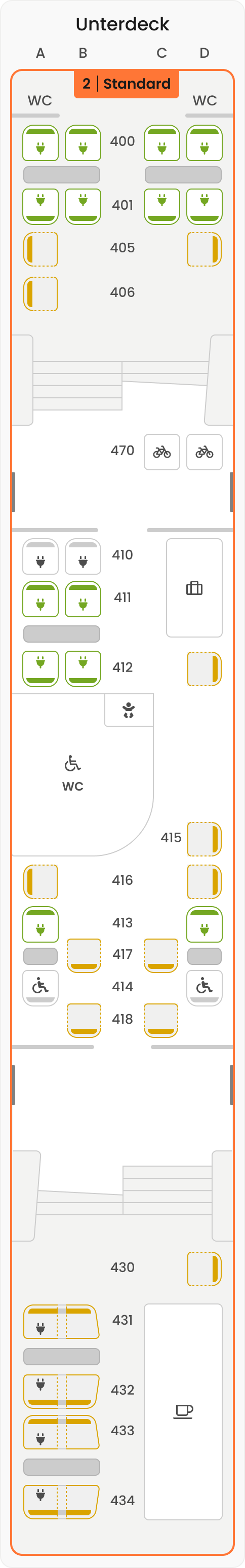 Sitzplan Wagen 14 Oberdeck