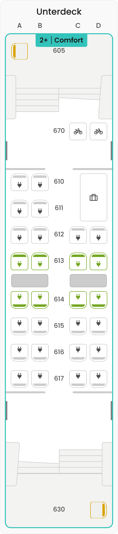 Sitzplan Wagen 16 Oberdeck