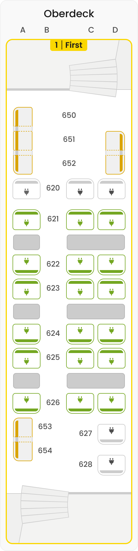 Sitzplan Wagen 16 Oberdeck