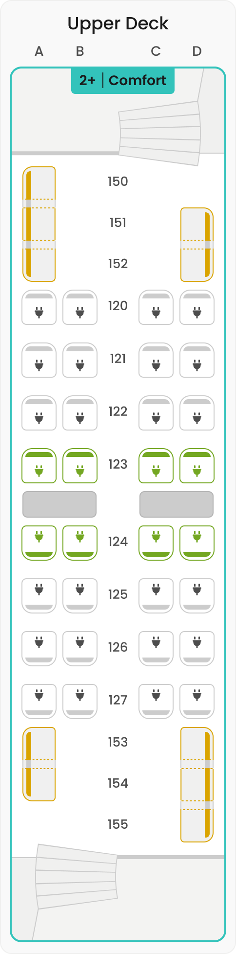 Seating plan – coach 11 – upper deck
