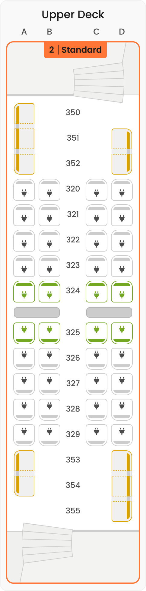 Seating plan – coach 13– upper deck