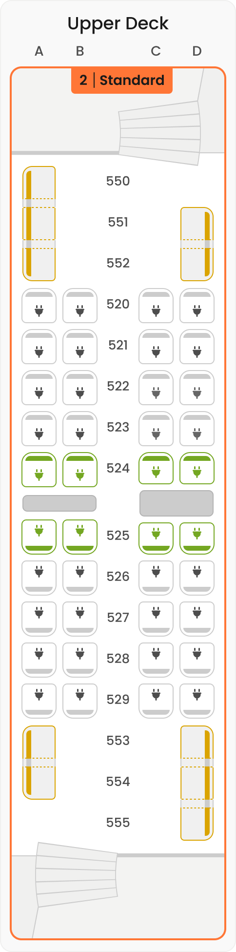 Seating plan – coach 15– upper deck
