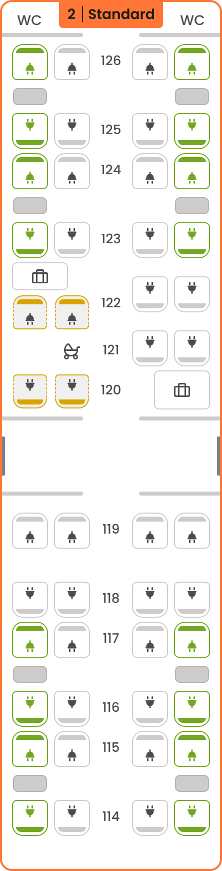 SMILE Sitzplan Übersicht – Wagen 02 – Standard