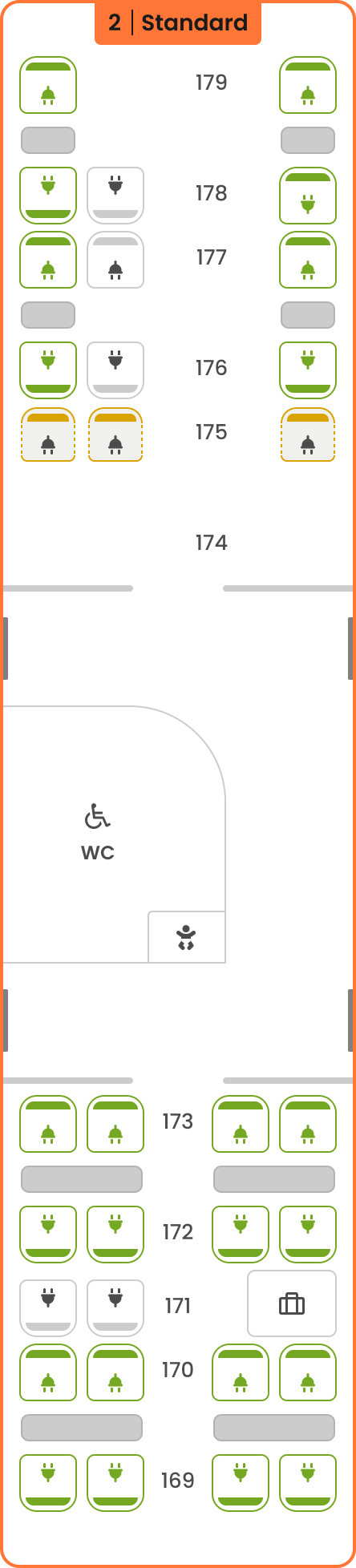 SMILE Sitzplan Übersicht – Wagen 06 – PRM & Standard