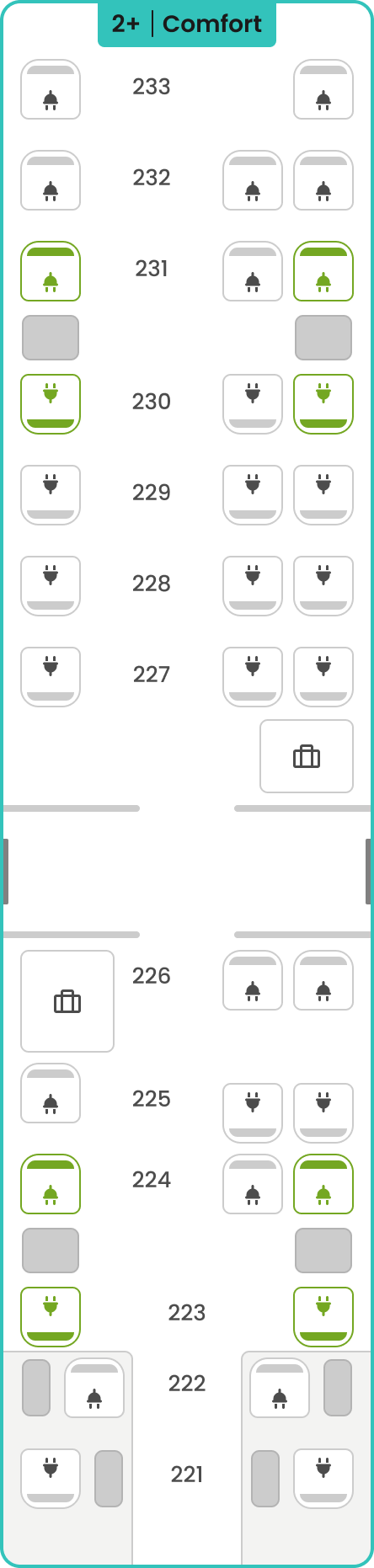 SMILE Sitzplan Übersicht – Wagen 11 – Comfort