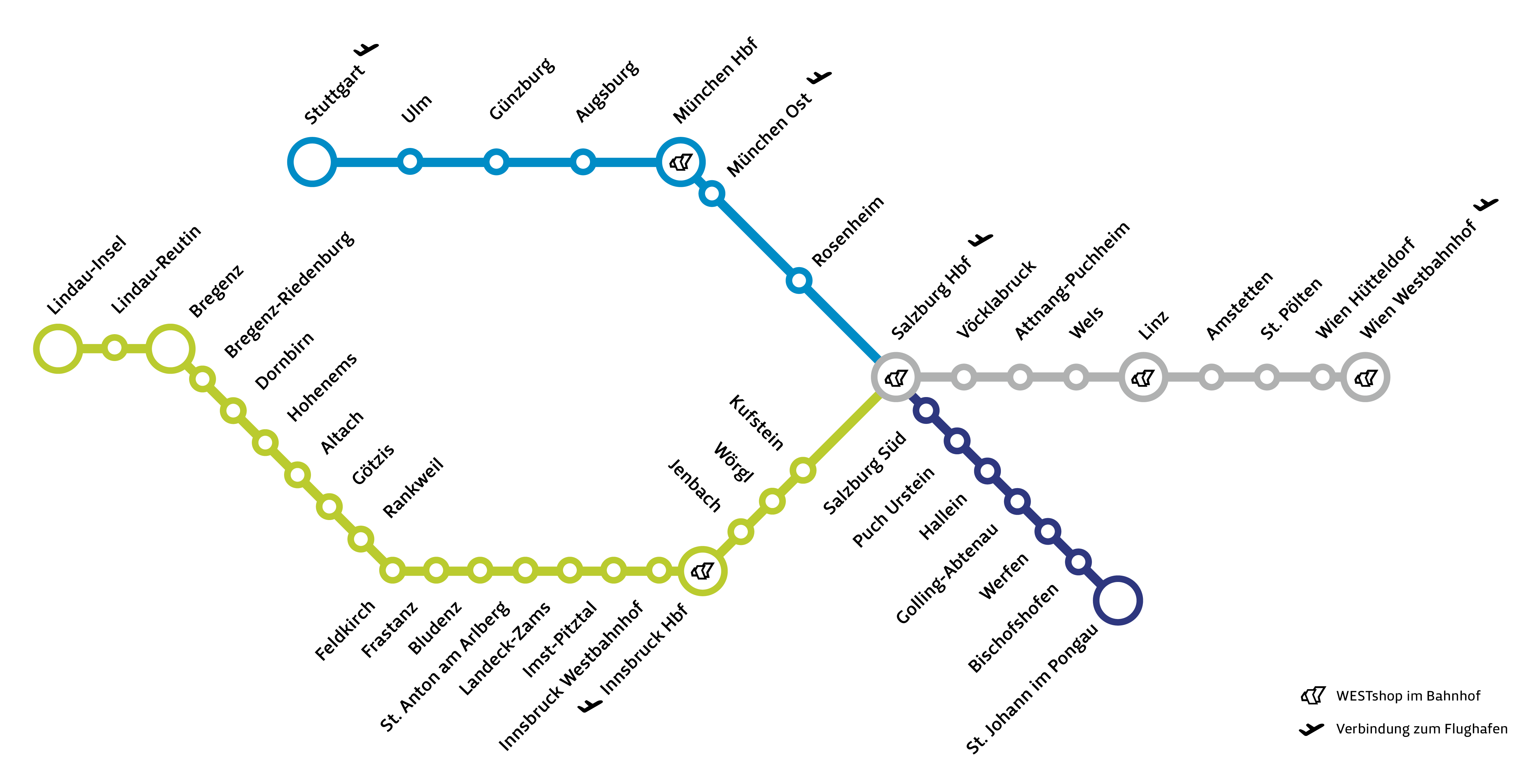 WESTbahn routes 2024