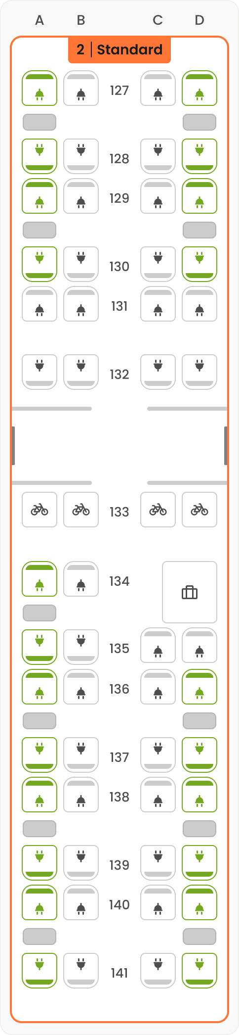 SMILE seat map overview – Coach  03 – Standard