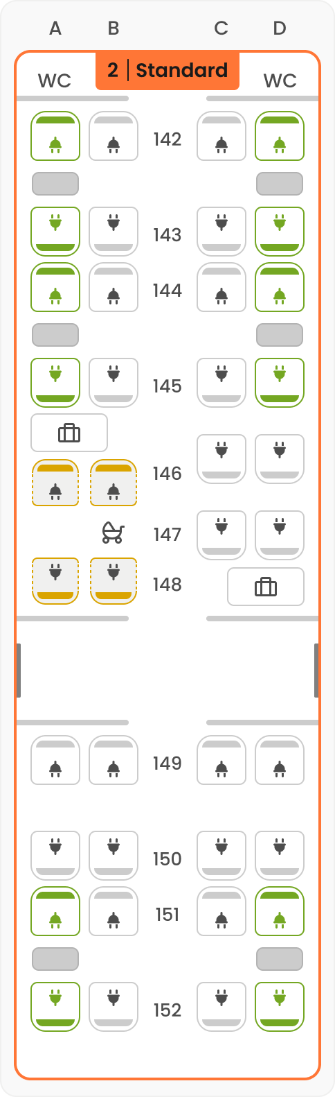 SMILE seat map overview – Coach  04 – Standard