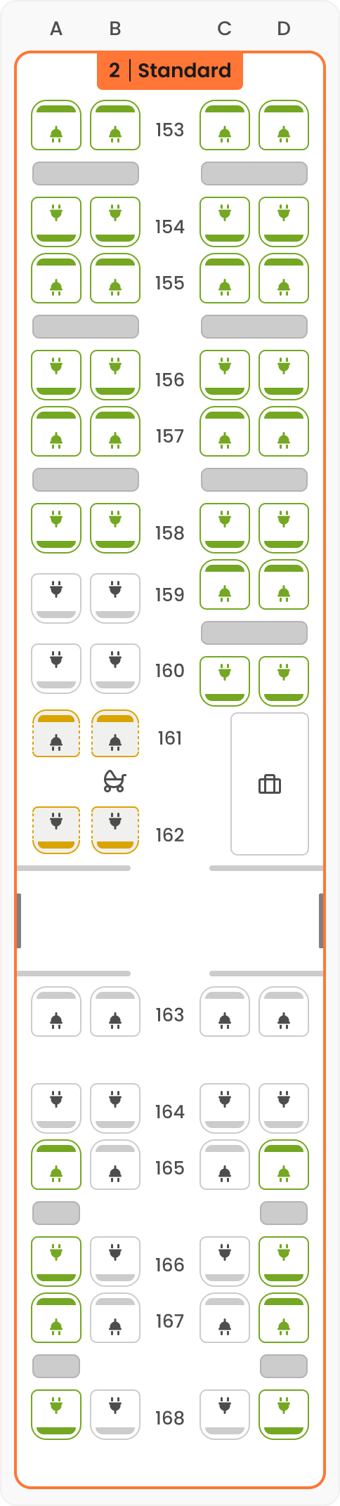 SMILE seat map overview – Coach  05 – Standard