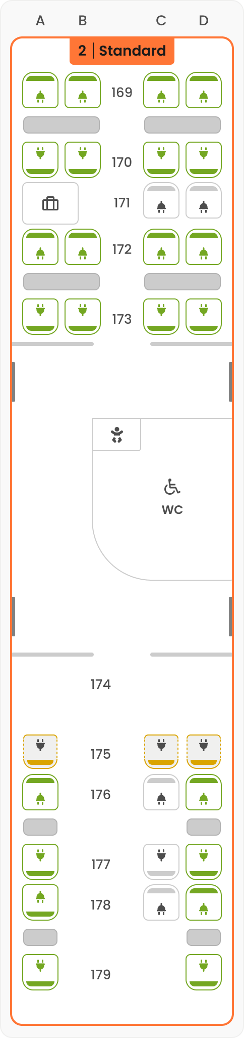 SMILE seat map overview – Coach  06 – Standard
