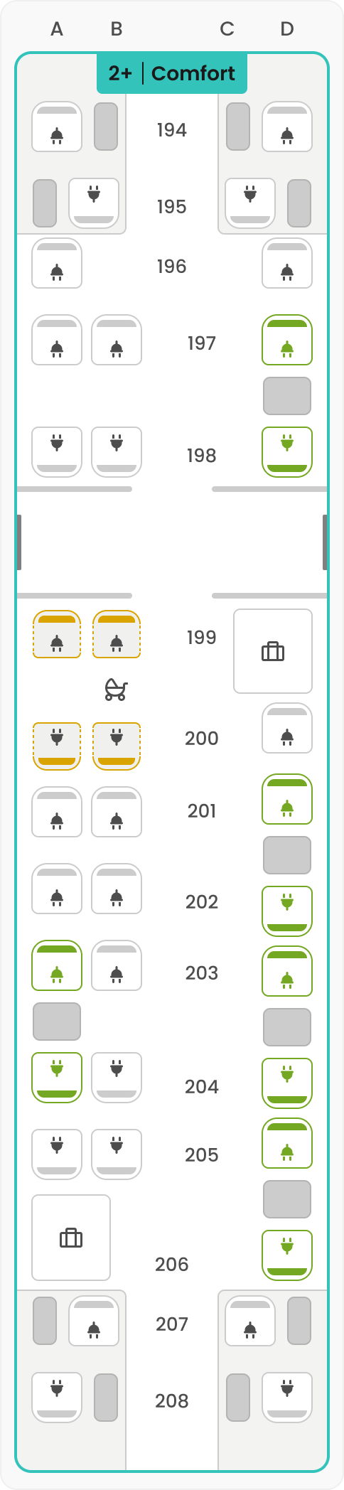 SMILE seat map overview – Coach  09 – Comfort