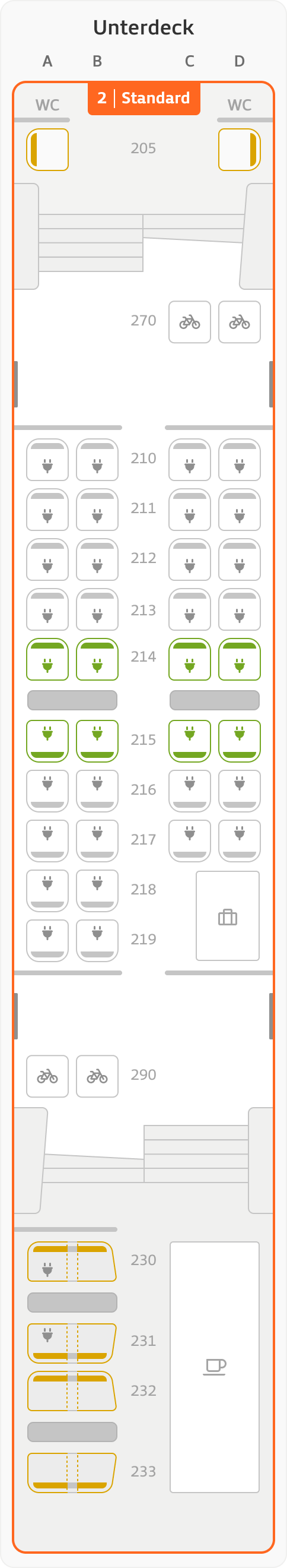 Sitzplan Wagen 12 Oberdeck