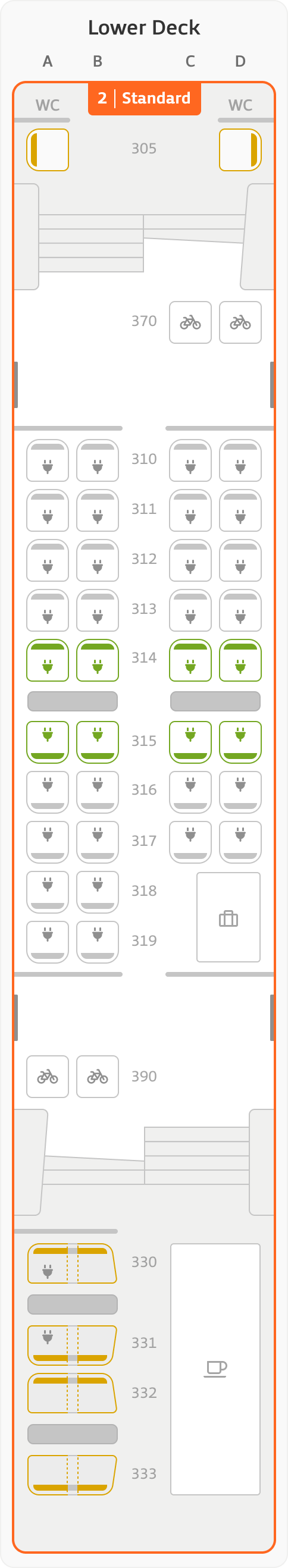 Floor plan Wagon 13 Upper Deck