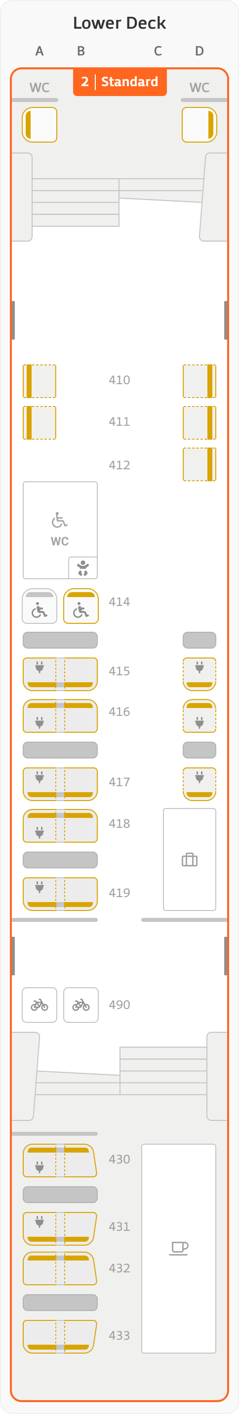 Floor plan Wagon 14 Upper Deck