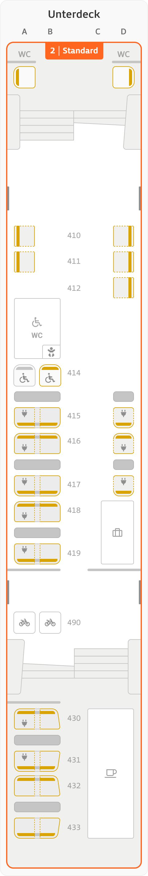 Sitzplan Wagen 14 Oberdeck