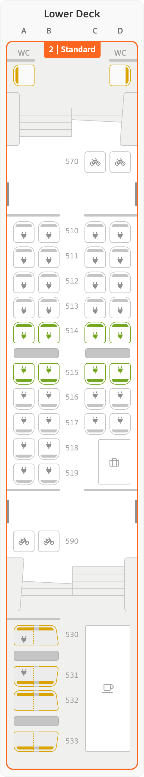 Floor plan Wagon 15 Upper Deck