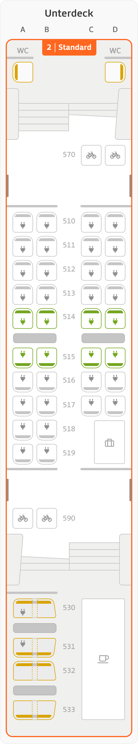 Sitzplan Wagen 15 Oberdeck