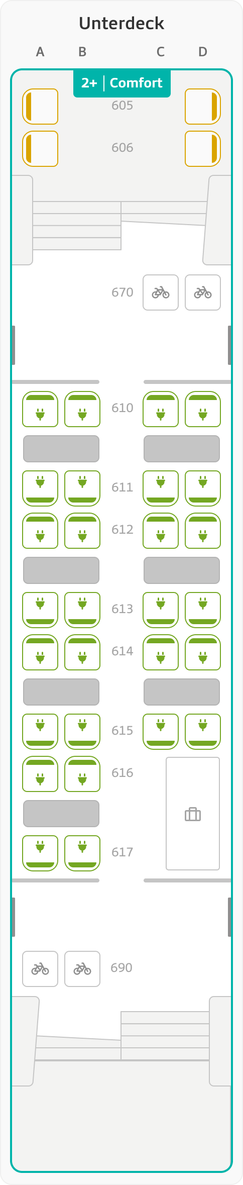 Sitzplan Wagen 16 Oberdeck